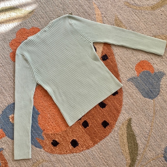 L.L. Bean I Light Mint Green Pastel Ribbed Crewneck Pullover - Picture 8 of 12